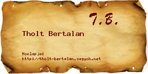 Tholt Bertalan névjegykártya