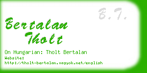 bertalan tholt business card